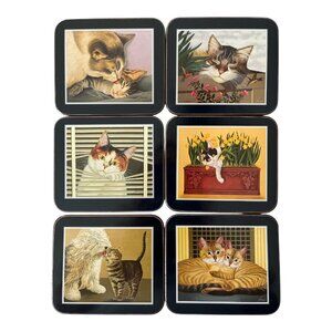 Ashdene of Australia Coaster Set – Loveable Cats – Set of 6